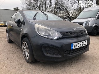 Location: MITCHAM - 2012 KIA RIO 1 AIR 5 DOOR HATCHBACK REG: VN62ZLO, 1248cc PETROL, 5 SPEED MANUAL PETROL, Former Keepers: 3, Keys: No, MOT: Expiry date09/10/2024