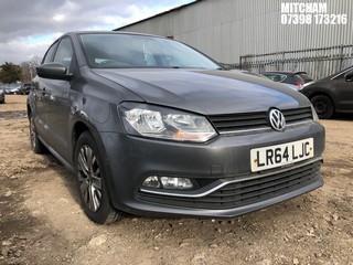 Location: Mitcham - 2014 VOLKSWAGEN POLO SE TDI 5 Door Hatchback REG: LR64LJC, Keys: No, MOT Expiry date: 08/02/2024, 1422 Diesel, 5 Speed Manual Diesel, Former Keepers: 2