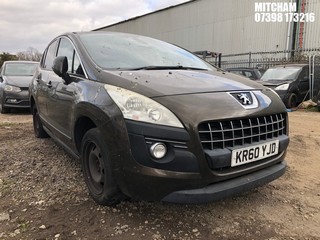 Location: Mitcham - 2011 PEUGEOT 3008 SPORT HDI 5 Door Hatchback REG: KR60YJD, Keys: No, MOT Expiry date: 09/10/2025, 1560 Diesel, 6 Speed Manual Diesel, Former Keepers: 5