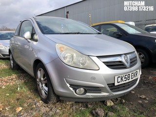 Location: Mitcham - 2008 VAUXHALL CORSA DESIGN 3 Door Hatchback REG: CK58EKR, Keys: No, MOT Expiry date: 09/01/2025, 1364 Petrol, 5 Speed Manual Petrol, Former Keepers: 5