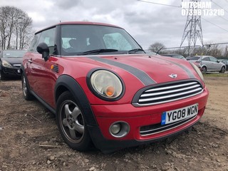 Location: Mitcham - 2008 MINI ONE 3 Door Hatchback REG: YG08WGN, Keys: No, MOT Expiry date: 05/01/2025, 1397 Petrol, 6 Speed Manual Petrol, Former Keepers: 8