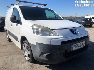 Location: Nottingham - 2011 PEUGEOT PARTNER 625 SE HDI 75 Panel Van REG: FG61DXL, Keys: No, MOT Expiry date: 26/01/2025, 1560 Diesel, 5 Speed Manual Diesel, Former Keepers: 9