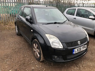 Location: Peterborough - 2008 SUZUKI SWIFT VVTS GLX 3 Door Hatchback REG: LX08YPK, Keys: No, MOT Expiry date: 05/09/2025, 1490 Petrol, 5 Speed Manual Petrol, Former Keepers: 6