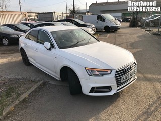 Location: BRENTWOOD - 2017 AUDI A4 S LINE TFSI 	 4 DOOR SALOON REG: MJ67XCW, 1395cc PETROL, 6 SPEED MANUAL PETROL, Former Keepers: 3, Keys: No, MOT: Expiry date09/02/2025