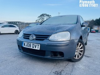 Location: Plymouth - 2008 VOLKSWAGEN GOLF MATCH FSI 115 5 Door Hatchback REG: WJ08DVT, Keys: No, MOT Expiry date: 14/03/2025, 1598 Petrol, 6 Speed Manual Petrol, Former Keepers: 7