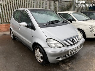 Location:  Hayes - 2004 MERCEDES A140 AVANTGARDE AUTO 5 Door Hatchback REG: KX04GLD, Keys: No, MOT Expiry date: 17/09/2024, 1397 Petrol, 5 Speed Auto Petrol, Former Keepers: 4