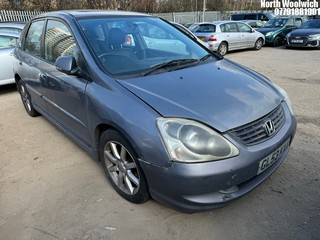 Location: North Woolwich - 2003 HONDA CIVIC SE EXECUTIVE AUTO 5 Door Hatchback REG: GL53KAA, Keys: No, MOT Expiry date: 22/02/2025, 1590 Petrol, 4 Speed Auto Petrol, Former Keepers: 9