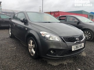 Location: Edinburgh - 2012 KIA PRO CEED 2 ECODYNAMICS CR 3 Door Hatchback REG: LB61NVL, Keys: No, MOT Expiry date: 09/09/2025, 1582 Diesel, 6 Speed Manual Diesel, Former Keepers: 4