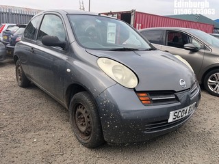 Location: Edinburgh - 2004 NISSAN MICRA S 3 Door Hatchback REG: SC04BXN, Keys: No, MOT Expiry date: 06/08/2024, 1240 Petrol, 5 Speed Manual Petrol, Former Keepers: 3