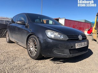 Location: Edinburgh - 2009 VOLKSWAGEN GOLF SE TDI 3 Door Hatchback REG: FD58JOJ, Keys: No, MOT Expiry date: 09/12/2025, 1968 Diesel, 5 Speed Manual Diesel, Former Keepers: 9