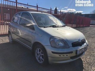 Location: Edinburgh - 2002 TOYOTA YARIS CDX AUTO 5 Door Hatchback REG: AY02BWG, Keys: No, MOT Expiry date: 27/03/2022, 1299 Petrol, 4 Speed Auto Petrol, Former Keepers: 5