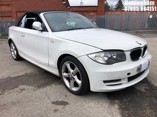 Location: Nottingham - 2010 BMW 118D SPORT Convertible REG: LT60DKY, Keys: No, MOT Expiry date: 06/07/2024, 1995 Diesel, 6 Speed Manual Diesel, Former Keepers: 8