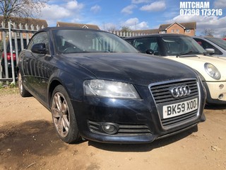 Location: Mitcham - 2009 AUDI A3 SPORT TFSI Convertible REG: BK59XOO, Keys: No, MOT Expiry date: 13/11/2025, 1798 Petrol, 6 Speed Manual Petrol, Former Keepers: 3