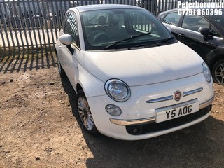 Location: Peterborough - 2015 FIAT 500 LOUNGE 3 Door Hatchback REG: Y5AOG, Keys: No, MOT Expiry date: 04/06/2025, 1242 Petrol, 5 Speed Manual Petrol, Former Keepers: 4
