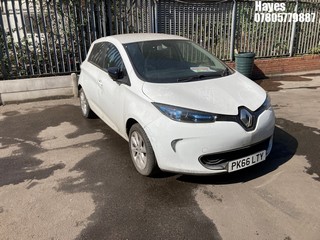 Location:  Hayes - 2016 RENAULT ZOE DYNAMIQUE NAV AUTO 5 Door Hatchback REG: PK66LTY, Keys: No, MOT Expiry date: 11/10/2024, 0 Electric, 1 Speed Auto Electric, Former Keepers: 2