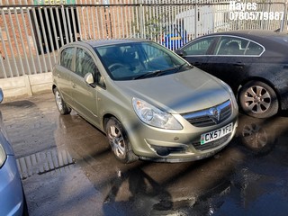 Location:  Hayes - 2007 VAUXHALL CORSA CLUB A/C S-A 5 Door Hatchback REG: CX57YFO, Keys: No, MOT Expiry date: 04/12/2024, 1229 Petrol, 5 Speed Semi Auto Petrol, Former Keepers: 8
