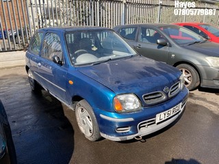 Location:  Hayes - 2001 NISSAN MICRA VIBE 3 Door Hatchback REG: LY51RGU, Keys: No, MOT Expiry date: 30/09/2025, 998 Petrol, 5 Speed Manual Petrol, Former Keepers: 5