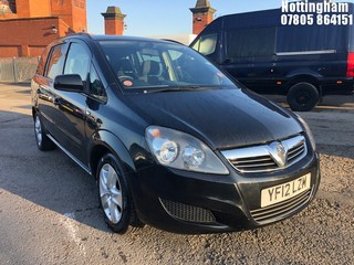Location: Nottingham - 2012 VAUXHALL ZAFIRA EXCLUSIV MPV  REG: YF12LZM, 1598cc PETROL, 5 SPEED MANUAL PETROL, Former Keepers: 3, Keys: Yes, MOT Expiry date: 22/07/2025