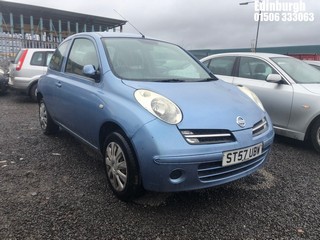 Location: Edinburgh - 2008 NISSAN MICRA SPIRITA 3 Door Hatchback REG: ST57UBW, Keys: No, MOT Expiry date: 14/06/2025, 1240 Petrol, 5 Speed Manual Petrol, Former Keepers: 7