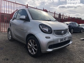 Location: Edinburgh - 2016 SMART FORTWO PASSION AUTO Coupe REG: SN16MZF, Keys: No, 999 Petrol, 6 Speed Auto Petrol, Former Keepers: 3