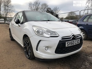 Location: Mitcham - 2010 CITROEN DS3 DSTYLE 3 Door Hatchback REG: SV60CXD, Keys: No, MOT Expiry date: 08/10/2024, 1598 Petrol, 5 Speed Manual Petrol, Former Keepers: 6