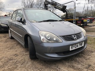 Location: Mitcham - 2004 HONDA CIVIC SE EXECUTIVE AUTO 5 Door Hatchback REG: RY04PWF, Keys: No, MOT Expiry date: 29/11/2024, 1590 Petrol, 4 Speed Auto Petrol, Former Keepers: 3