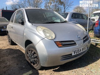 Location: Mitcham - 2004 NISSAN MICRA E 3 Door Hatchback REG: VU54WVO, Keys: No, MOT Expiry date: 20/12/2025, 998 Petrol, 5 Speed Manual Petrol, Former Keepers: 9