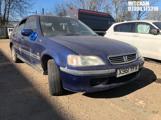Location: Mitcham - 2001 HONDA CIVIC 1.4I SPORT 5 Door Hatchback REG: X961YFX, Keys: No, MOT Expiry date: 31/08/2023, 1396 Petrol, 5 Speed Manual Petrol, Former Keepers: 3