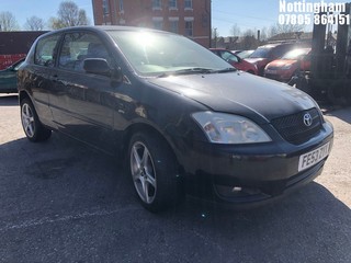 Location: Nottingham - 2003 TOYOTA COROLLA T3 VVTI 3 Door Hatchback REG: FE53ZYX, Keys: No, MOT Expiry date: 23/10/2025, 1598 Petrol, 5 Speed Manual Petrol, Former Keepers: 5
