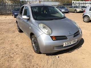 Location: Peterborough - 2004 NISSAN MICRA SE AUTO 5 Door Hatchback REG: SD04YPK, Keys: No, MOT Expiry date: 15/11/2024, 1240 Petrol, 4 Speed Auto Petrol, Former Keepers: 8