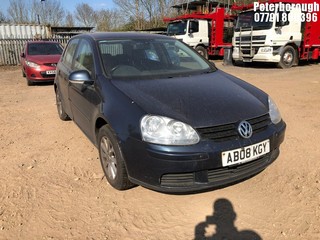Location: Peterborough - 2008 VOLKSWAGEN GOLF MATCH TDI 105 A 5 Door Hatchback REG: AB08KGY, Keys: No, MOT Expiry date: 18/02/2025, 1896 Diesel, 5 Speed Auto Diesel, Former Keepers: 6