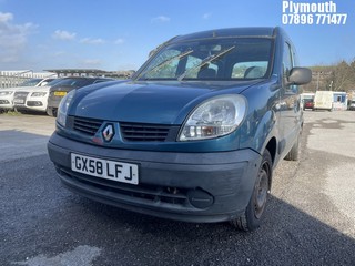 Location: Plymouth - 2008 RENAULT KANGOO AUTHENTIQUE DCI 68 MPV REG: GX58LFJ, Keys: No, MOT Expiry date: 06/12/2024, 1461 Diesel, 5 Speed Manual Diesel, Former Keepers: 6