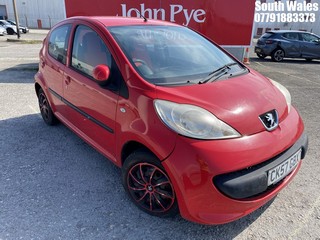 Location: South Wales - 2007 PEUGEOT 107 URBAN SEMI-AUTO 5 Door Hatchback REG: CK57GBX, Keys: No, MOT Expiry date: 02/11/2024, 998 Petrol, 5 Speed Semi Auto Petrol, Former Keepers: 4