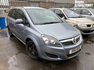 Location:  Hayes - 2011 VAUXHALL ZAFIRA EXCLUSIV MPV REG: DS11DJU, Keys: No, MOT Expiry date: 05/09/2024, 1598 Petrol, 5 Speed Manual Petrol, Former Keepers: 7
