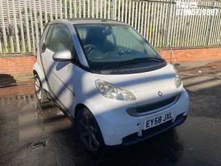 Location:  Hayes - 2008 SMART FORTWO PULSE 71 AUTO Convertible REG: EY58JXL, Keys: No, MOT Expiry date: 27/09/2024, 999 Petrol, 5 Speed Auto Petrol, Former Keepers: 8