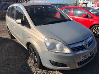 Location: Edinburgh - 2009 VAUXHALL ZAFIRA EXCLUSIV MPV REG: SM09WWF, Keys: No, MOT Expiry date: 17/01/2025, 1598 Petrol, 5 Speed Manual Petrol, Former Keepers: 11