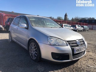 Location: Edinburgh - 2008 VOLKSWAGEN GOLF GT TDI 140 5 Door Hatchback REG: HN08VTP, Keys: No, MOT Expiry date: 11/04/2025, 1968 Diesel, 6 Speed Manual Diesel, Former Keepers: 10