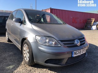 Location: Edinburgh - 2008 VOLKSWAGEN GOLF PLUS LUNA TDI 105 5 Door Hatchback REG: NG58OPD, Keys: No, MOT Expiry date: 05/03/2024, 1896 Diesel, 5 Speed Manual Diesel, Former Keepers: 3