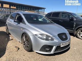Location: Edinburgh - 2008 SEAT LEON FR TDI 5 Door Hatchback REG: PX08XOW, Keys: No, MOT Expiry date: 14/01/2025, 1968 Diesel, 6 Speed Manual Diesel, Former Keepers: 10
