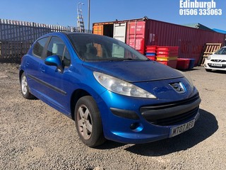 Location: Edinburgh - 2007 PEUGEOT 207 SE 87 5 Door Hatchback REG: MT07AFO, Keys: No, MOT Expiry date: 22/11/2024, 1360 Petrol, 5 Speed Manual Petrol, Former Keepers: 8