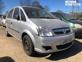 Location: Mitcham - 2007 VAUXHALL MERIVA LIFE TWINPORT MPV REG: AX07HHU, Keys: No, MOT Expiry date: 19/02/2026, 1364 Petrol, 5 Speed Manual Petrol, Former Keepers: 4