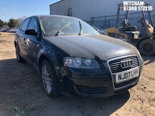 Location: Mitcham - 2007 AUDI A3 SE TDI 5 Door Hatchback REG: NJ07LHN, Keys: No, MOT Expiry date: 22/03/2025, 1896 Diesel, 5 Speed Manual Diesel, Former Keepers: 7