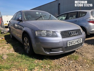 Location: Mitcham - 2003 AUDI A3 SE FSI 3 Door Hatchback REG: DV53HCO, Keys: No, MOT Expiry date: 16/12/2025, 1984 Petrol, 6 Speed Manual Petrol, Former Keepers: 5