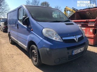 Location: Mitcham - 2007 VAUXHALL VIVARO 2700 CDTI SWB Panel Van REG: EX07KLD, Keys: No, MOT Expiry date: 24/05/2024, 1995 Diesel, 6 Speed Manual Diesel, Former Keepers: 10