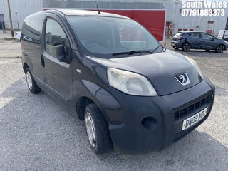 Location: South Wales - 2009 PEUGEOT BIPPER PROFESSIONAL HDI Panel Van REG: DN09NDL, Keys: No, MOT Expiry date: 24/05/2024, 1399 Diesel, 5 Speed Manual Diesel, Former Keepers: 5