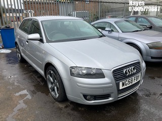 Location:  Hayes - 2008 AUDI  A3 T FSI SPORT QUATTRO 5 Door Hatchback REG: WG58FBY, Keys: No, MOT Expiry date: 09/07/2025, 1984 Petrol, 6 Speed Manual Petrol, Former Keepers: 8