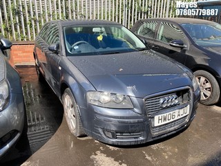 Location:  Hayes - 2006 AUDI A3 SPECIAL EDITION 3 Door Hatchback REG: HW06AJU, Keys: No, MOT Expiry date: 08/07/2024, 1595 Petrol, 5 Speed Manual Petrol, Former Keepers: 4