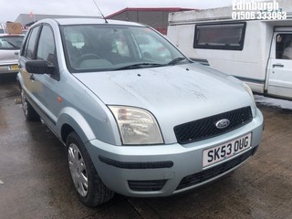 Location: Edinburgh - 2003 FORD FUSION 2 16V 5 Door Hatchback REG: SK53OUG, Keys: No, MOT Expiry date: 08/10/2024, 1388 Petrol, 5 Speed Manual Petrol, Former Keepers: 6