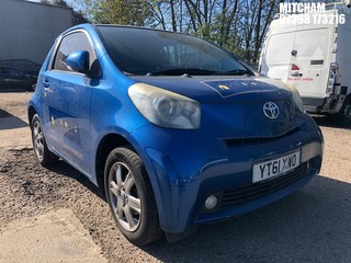 Location: MITCHAM - 2011 TOYOTA IQ2 VVT-I 3 DOOR HATCHBACK REG: YT61XWO, 998cc PETROL, 5 SPEED MANUAL PETROL, Former Keepers: 3, Keys: No, MOT: Expiry date13/10/2025
