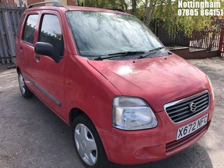 Location: Nottingham - 2000 SUZUKI WAGON R+ GL AUTO Estate REG: X672NFC, Keys: No, MOT Expiry date: 07/11/2024, 1298 Petrol, 4 Speed Auto Petrol, Former Keepers: 6